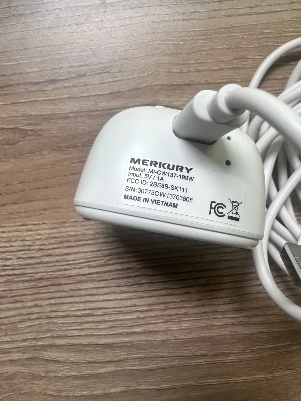 White Square USB Security Camera with Cable